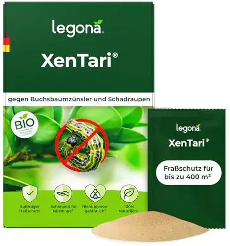 Buchsbaumzünsler-Spritzmittel Legona Xentari zur biologischen Bekämpfung
