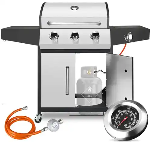 Gasgrill bis 300 Euro Liferun 3+1 Edelstahl Brenner 13,5 kW