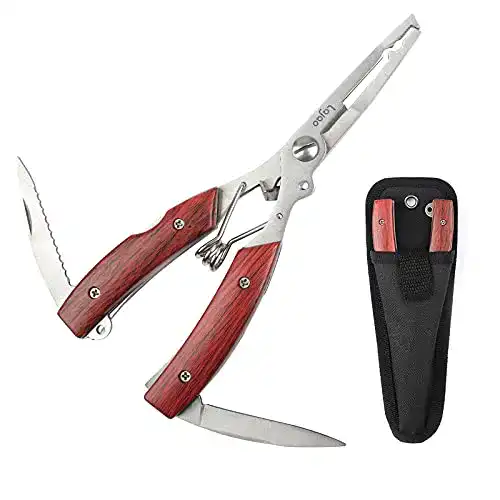 LaJao Angelzange mit Hakenlöser und Angelschere für Angler