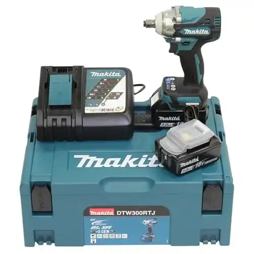 Akku-Schlagschrauber Makita DTW300RTJ 18 V mit 2 Akkus und Ladegerät