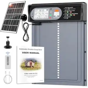 Automatische Hühnerklappe Chamuty Solar aus Aluminium mit Lichtsensor und Timer