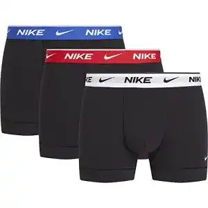 Nike Herren Boxershorts Trunk 3-Pack in Schwarz, Blau, Weiß, Rot, Größe L