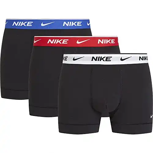 Nike Herren Boxershorts Trunk 3-Pack in Schwarz, Blau, Weiß, Rot, Größe L
