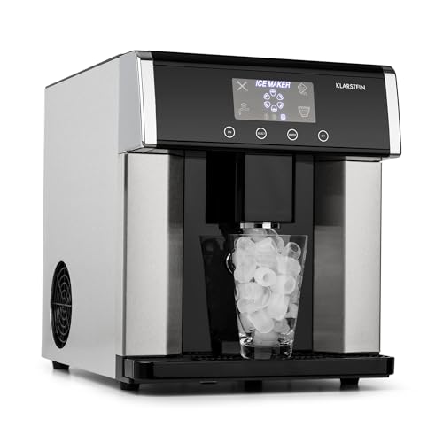 Klarstein Eiswürfelmaschine Klein mit 3L Wassertank und 3 Eiswürfelgrößen