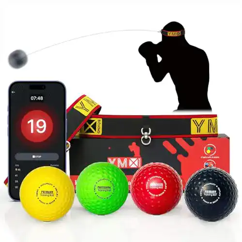Reflexball Boxen Ymx – 4 Bälle und 2 Stirnbänder für Training