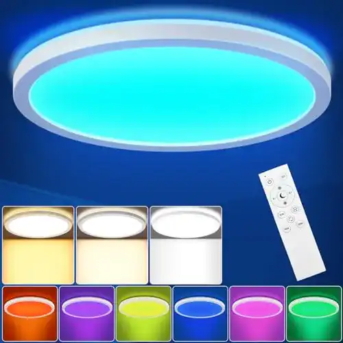LED Deckenleuchte Farbwechsel LEZOE 18W RGB dimmbar mit Fernbedienung