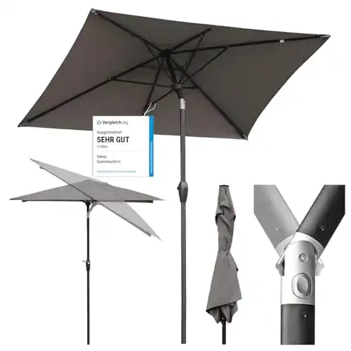Rechteckiger Sonnenschirm Sekey 210 x 140 cm aus Aluminium