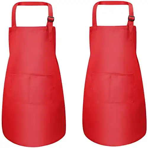 Kinderschürzen Fodlon im 2er Set in Rot für Kinder mit Taschen