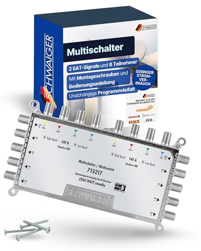 Schwaiger 5217 Multischalter 9/8 für 2 auf 8 Teilnehmer