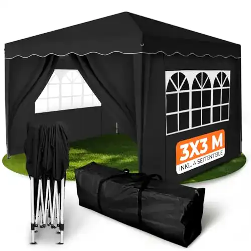 Carport Kronenburg Faltpavillon wasserdicht 3 x 3 m mit UV-Schutz