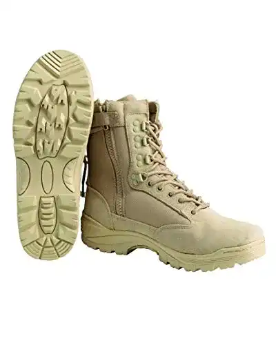 Mil-Tec Tactical Boot Wüstenstiefel mit YKK-Zipper, 44 EU, Khaki