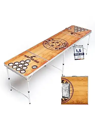 Bier Pong Tisch BeerBaller Wood ’n‘ Ice mit Kühlfach