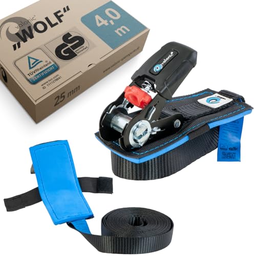 Valonic Wolf Spanngurt mit Ratsche, gepolstert, 4m, 25mm