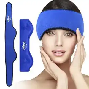 Hilph Migräne Maske mit Kühlpad und Kühlkissen für Kopf