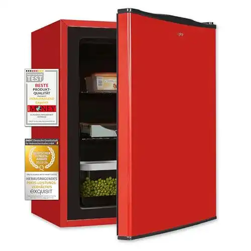 Mini-Gefrierschrank Exquisit GB60-150E in Rot Kompakte Lösung für kleine Räume