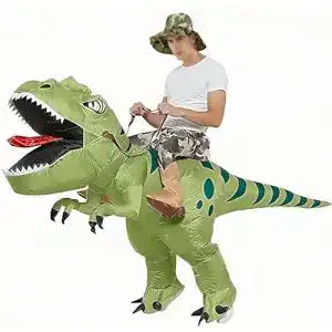Aufblasbares Dino-Kostüm für Erwachsene – Dinosaurier Kostüm für Karneval und Partys