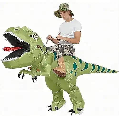 Aufblasbares Dino-Kostüm für Erwachsene – Dinosaurier Kostüm für Karneval und Partys