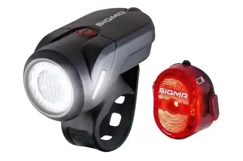 Fahrradlampe Sigma Aura 35 und Nugget II Spritzwassergeschütztes Set