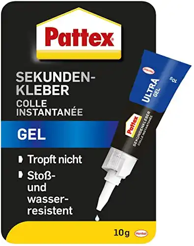 Gummikleber Pattex Sekundenkleber Ultra Gel, flexibler Superkleber 10g