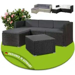Rattansofa Juskys Polyrattan Lounge Punta Cana M für 3-4 Personen