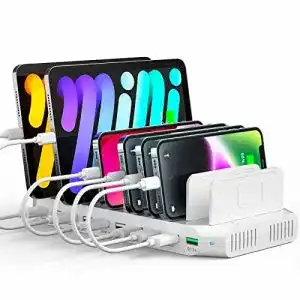 Alxum USB Ladestation für mehrere Geräte mit 10 Ports und 60W Leistung