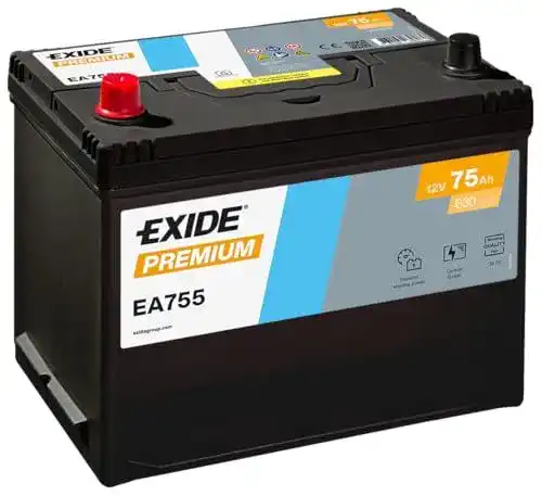 Autobatterie 75Ah Exide 12V – 630 CCA – Premium Serie