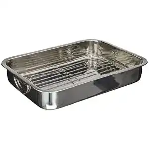 Viereckpfanne GSW 809252 aus Edelstahl mit Einsatz, 40 cm, silber