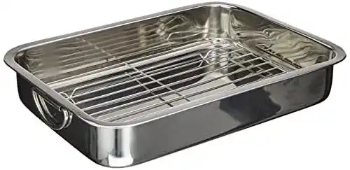 Viereckpfanne GSW 809252 aus Edelstahl mit Einsatz, 40 cm, silber