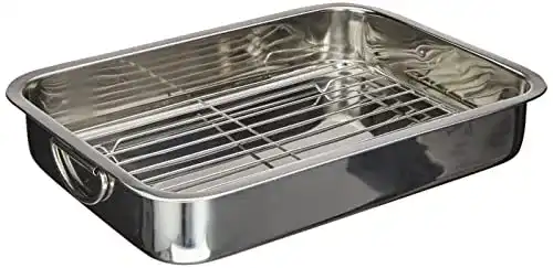 Viereckpfanne GSW 809252 aus Edelstahl mit Einsatz, 40 cm, silber