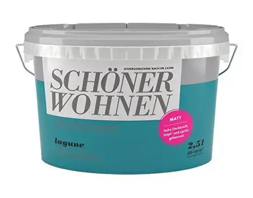 Schöner Wohnen Wandfarbe Trendfarbe 2,5 Liter Lagune Türkis Matt