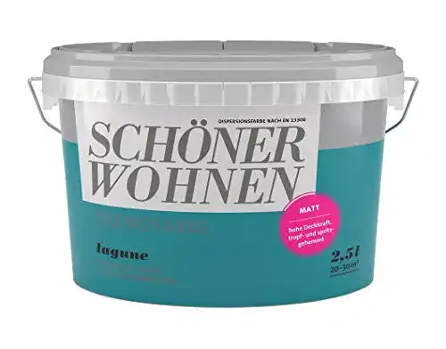 Schöner Wohnen Wandfarbe Trendfarbe 2,5 Liter Lagune Türkis Matt