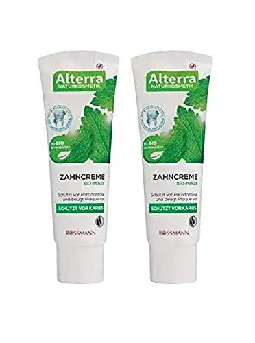 Bio-Zahnpasta Alterra Zahncreme Bio-Minze im 2er Pack (2 x 75 ml)