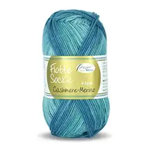 Kaschmir-Wolle Rellana Flotte Socke Cashmere Merino Fb. 1323 – türkis