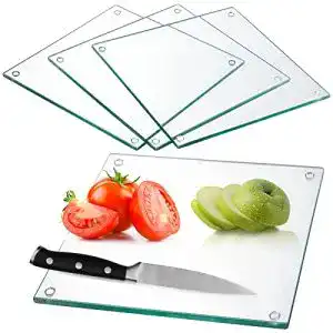 Hacaroa Schneidebrett Set aus gehärtetem Glas mit 4 Brettern