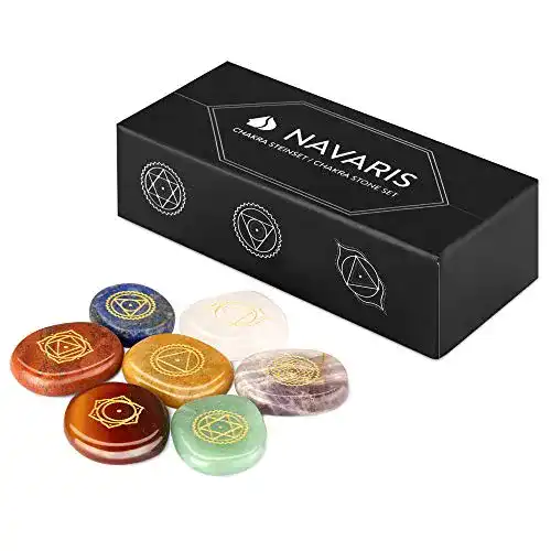 Chakra Steine Set mit 7 Edelstein Heilsteinen für Meditation und Reiki