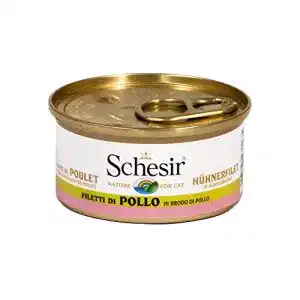 Schesir Katzenfutter in Brühe Hühnerfilet – 24 Dosen à 70 g