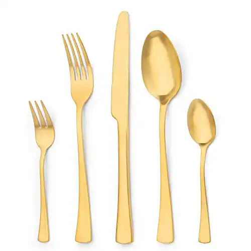 Goldenes Besteck Set von Sharecook 30-teiliges Edelstahlbesteck für 6 Personen