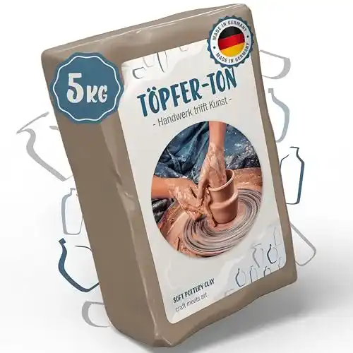 Töpferton Work’n’life 5kg Brennbarer, formstabiler Ton für Töpferarbeiten