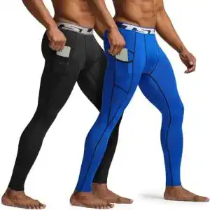 Kompressionslaufhose für Herren TSLA Dri Fit – Sportleggings im 2er Pack