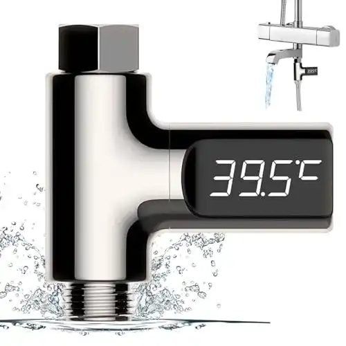 Duschthermometer Molbory LED Digital Badethermometer für Badewanne