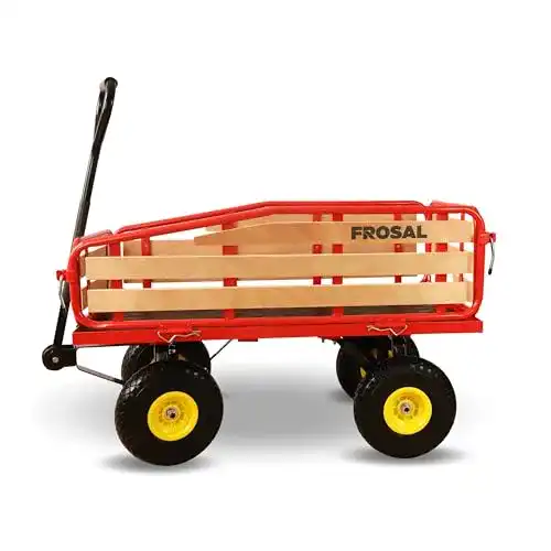 Bollerwagen aus Holz Frosal Handwagen für Transport und Gartenarbeit