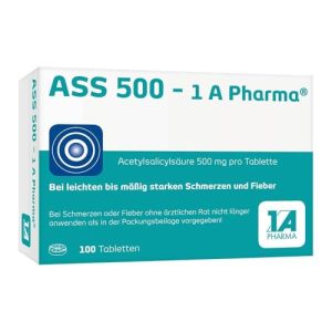 Schmerzmittel 1A Pharma ASS 500 mg Tabletten, 100 Stück