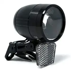 Fahrradlampe mit Nabendynamo und 100 Lux LED Scheinwerfer