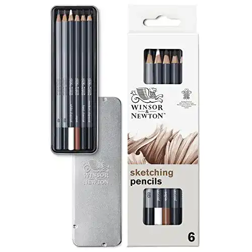 Zeichenstifte Winsor & Newton 490011 Set mit 6 Teilen und 2 Bleistiften