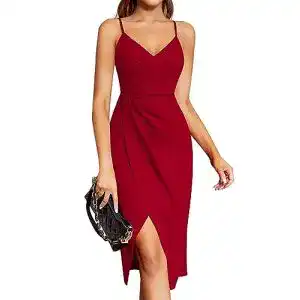 Abendkleid kurz Laughido Partykleid in Rot für festliche Anlässe