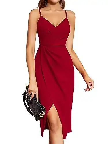 Abendkleid kurz Laughido Partykleid in Rot für festliche Anlässe
