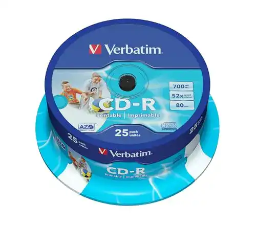 CD-R Verbatim AZO Wide Inkjet Printable 700 MB, 25 Stück