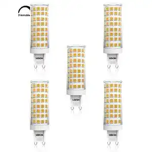 G9 LED Leuchtmittel dimmbar 10 W, warmweiß, 900 lm, 3000 K, 5 Stück