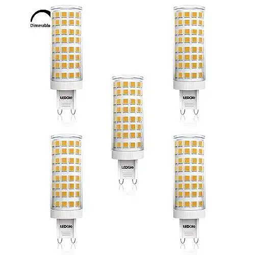 G9 LED Leuchtmittel dimmbar 10 W, warmweiß, 900 lm, 3000 K, 5 Stück