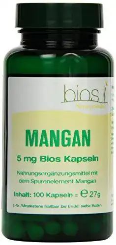 Mangan Bios Naturprodukte 5 mg Kapseln, 100 Stück, 1er Pack